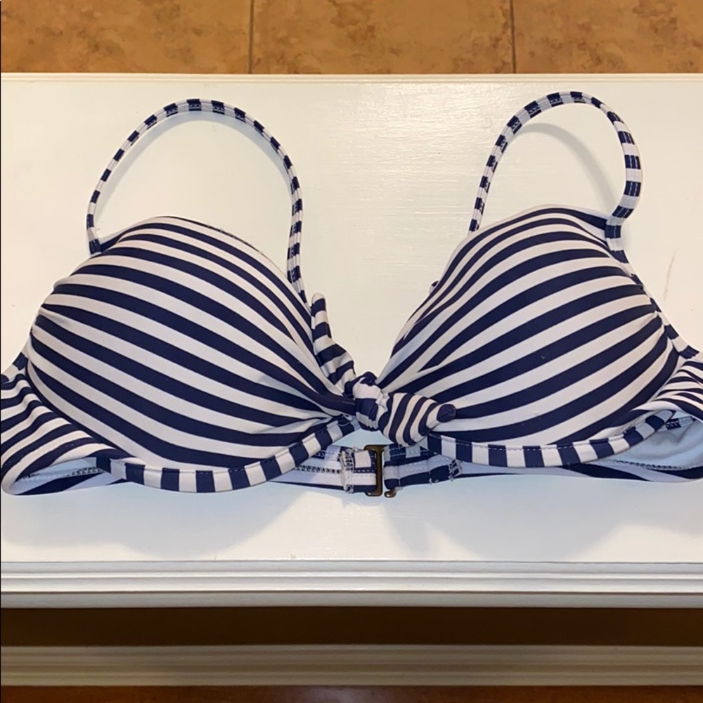 Navy and White Striped Bikini Top (Push-up)
